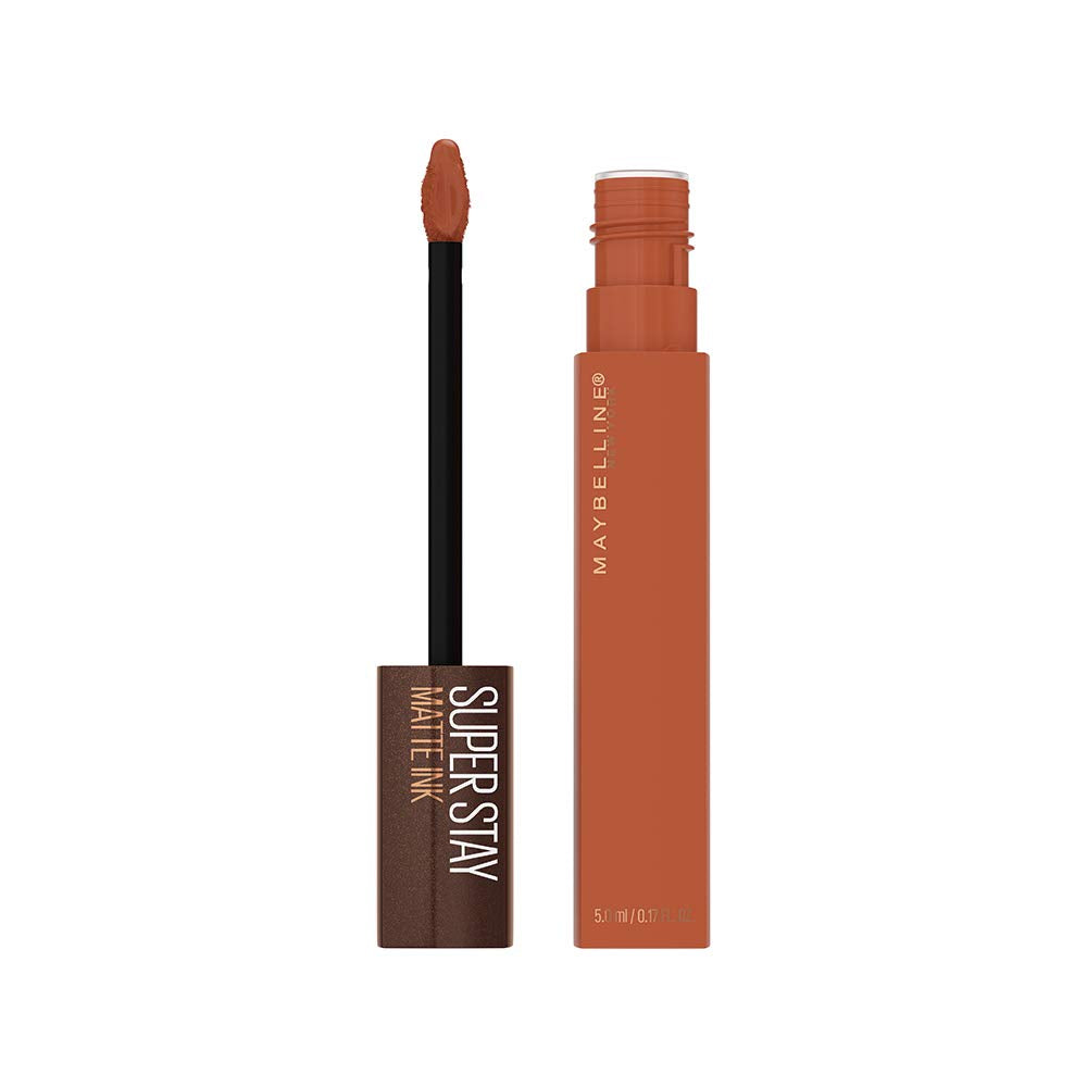 Maybelline Super Stay Matte Ink Liquid Lipstick Makeup, Long Lasting High Impact Color, Up to 16H Wear, Hustler, Red Brown, 1 Count, Packaging May Vary