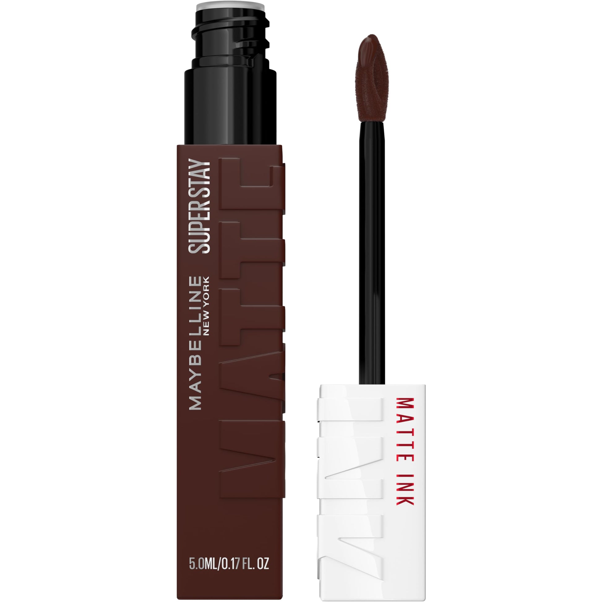Maybelline Super Stay Matte Ink Liquid Lipstick Makeup, Long Lasting High Impact Color, Up to 16H Wear, Hustler, Red Brown, 1 Count, Packaging May Vary