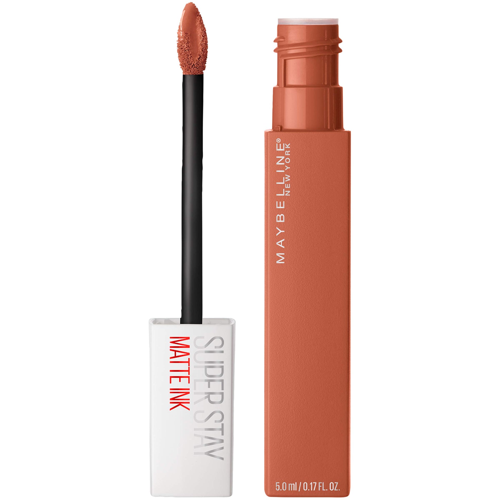 Maybelline Super Stay Matte Ink Liquid Lipstick Makeup, Long Lasting High Impact Color, Up to 16H Wear, Hustler, Red Brown, 1 Count, Packaging May Vary