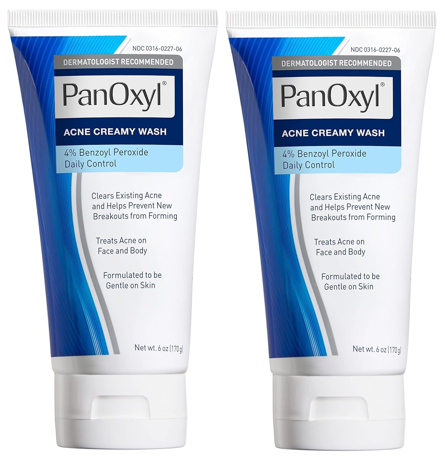PanOxyl Antimicrobial Hydrating Acne Creamy Wash, 4% Benzoyl Peroxide, 6 Ounce